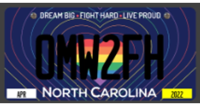 NC 004 — Pride plate, sample number OMW2FH