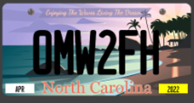 NC 006 — Beach plate, sample number OMW2FH